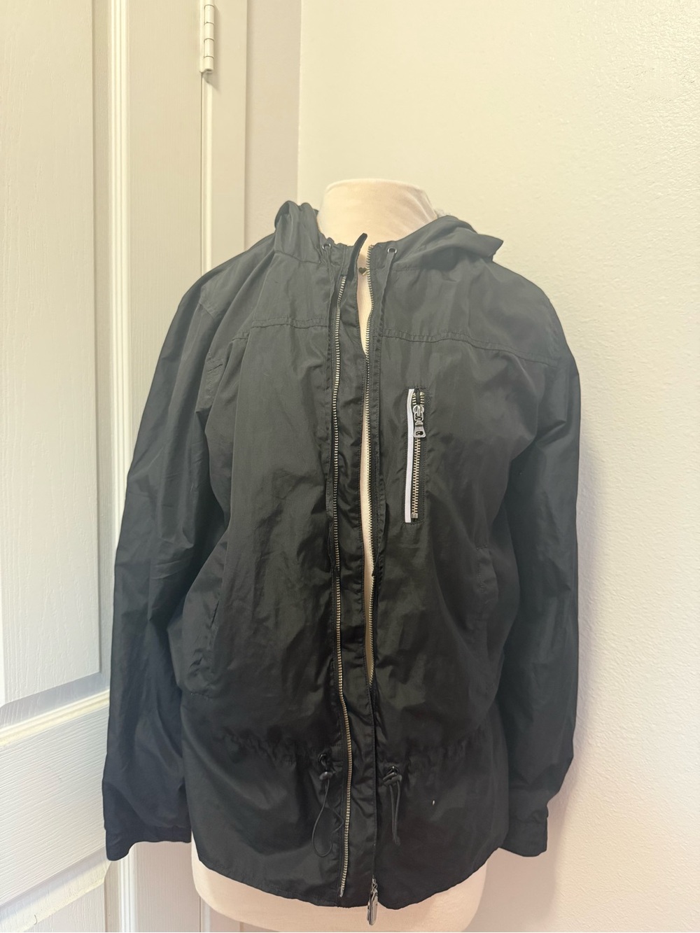 GAP Black Hooded Windbreaker Jacket